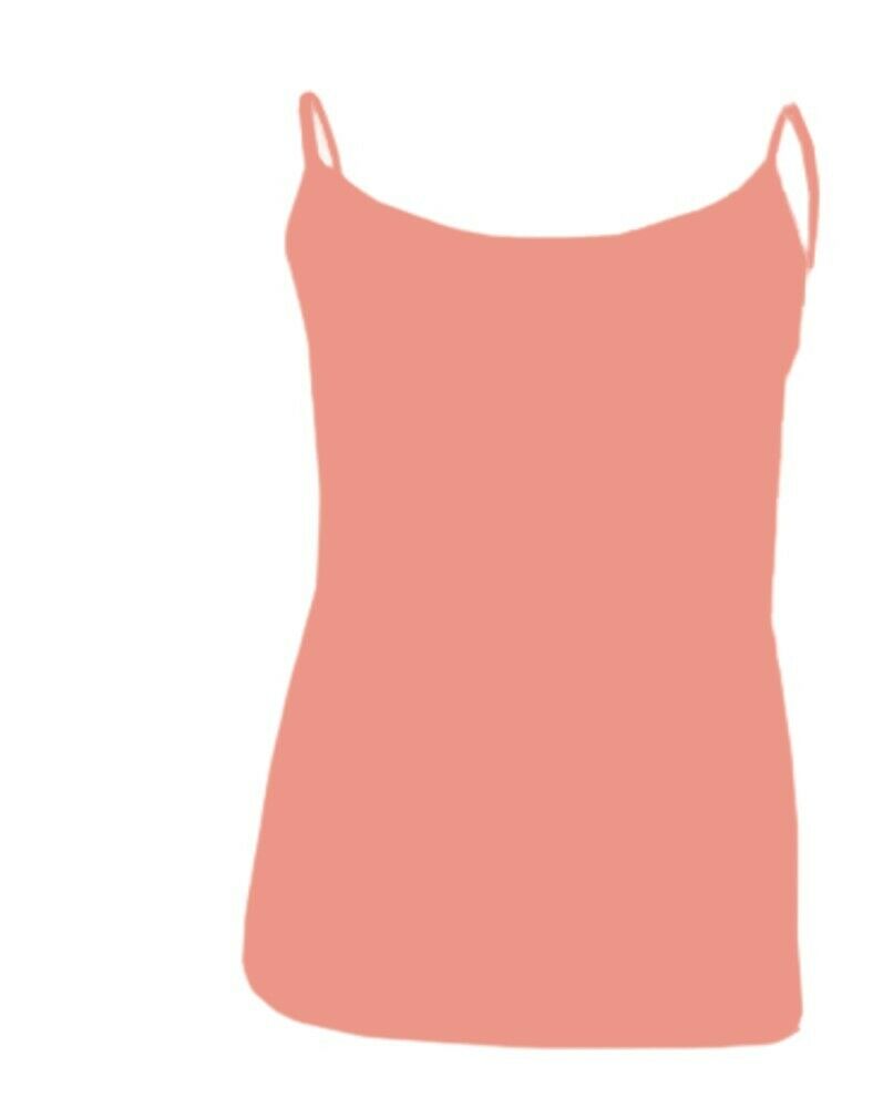 Coral Plain Cotton Vest Strappy Top