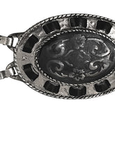 Load image into Gallery viewer, Ladies Silver Vintage Round Floral Middle Bar Interlink Chain Link Fashion Belts
