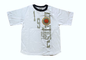 Boys White Nike Classic Attetics Print Cotton Shortsleeve Top