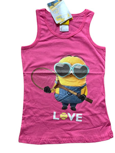 Girls Minions Despicable Me Cotton Sleeveless Vest Tops