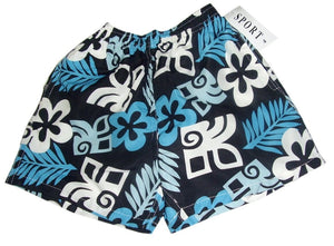 Boys Black Multi Large Floral Swimming Short