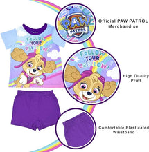 Load image into Gallery viewer, Girls Paw Patrol Follow Your Rainbow Shortie Pjs Summer Nightwear
