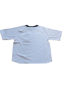 Boys White Nike Classic Attetics Print Cotton Shortsleeve Top