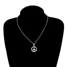 Load image into Gallery viewer, Ladies Tibetan Silver Peace Hook Dangling Earring &amp; Pendant Necklace
