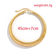 Load image into Gallery viewer, Ladies Gold Silver Wide Spiral Torques Chunky Chain Choker Party Necklace
