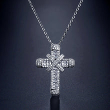 Load image into Gallery viewer, Unisex 925 Sterling Silver Cross Crystal Pendant &amp; Chain
