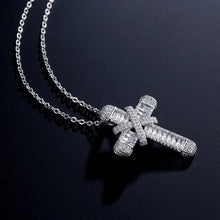 Load image into Gallery viewer, Unisex 925 Sterling Silver Cross Crystal Pendant &amp; Chain
