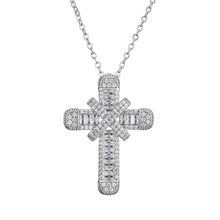 Load image into Gallery viewer, Unisex 925 Sterling Silver Cross Crystal Pendant &amp; Chain
