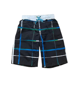 Boys Zero Xposur Black Check Bermuda Surf Swimming Shorts 8-20yrs