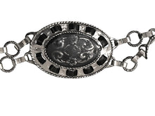 Load image into Gallery viewer, Ladies Silver Vintage Round Floral Middle Bar Interlink Chain Link Fashion Belts
