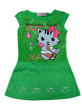 Load image into Gallery viewer, Girls Lime Green Kitty Cap Sleeve Top &amp; Leggings Sets
