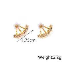 Load image into Gallery viewer, Ladies Double Sided Branch Flower Crystals Stud Earrings
