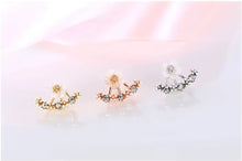 Load image into Gallery viewer, Ladies Double Sided Branch Flower Crystals Stud Earrings
