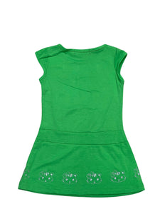 Girls Lime Green Kitty Cap Sleeve Top & Leggings Sets