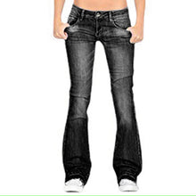 Load image into Gallery viewer, Ladies Low Waist Wash Crinkle Effects Stretchy Cotton Rich Bootcut Womens Jeans
