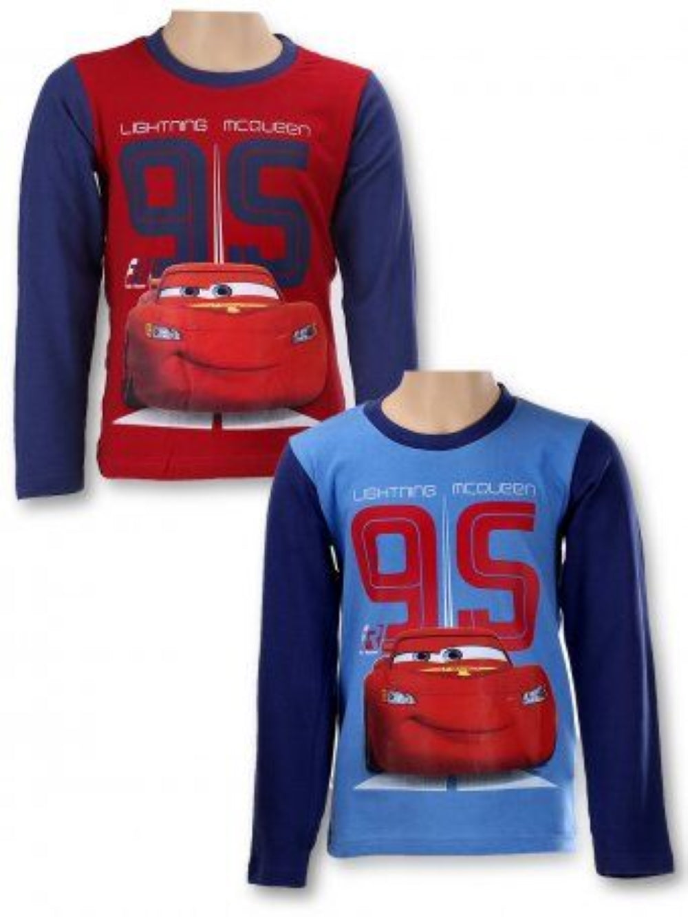 Boys Disney Pixar Cars Lightning McQueen Print Long Sleeve T Shirt Klassywear