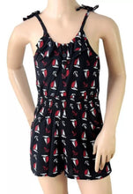 Load image into Gallery viewer, Girls Funky Diva Navy &amp; Red Sailor Print Strappy Playsuit
