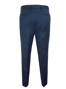 Mens Navy Slim Fit Flat Front Smart Suit Tailored Trouser