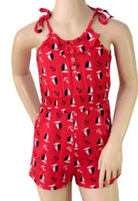 Load image into Gallery viewer, Girls Funky Diva Navy &amp; Red Sailor Print Strappy Playsuit
