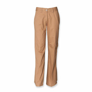 Ladies Sand Cotton Cargo Wide Waistband Drawstring Hem Trousers